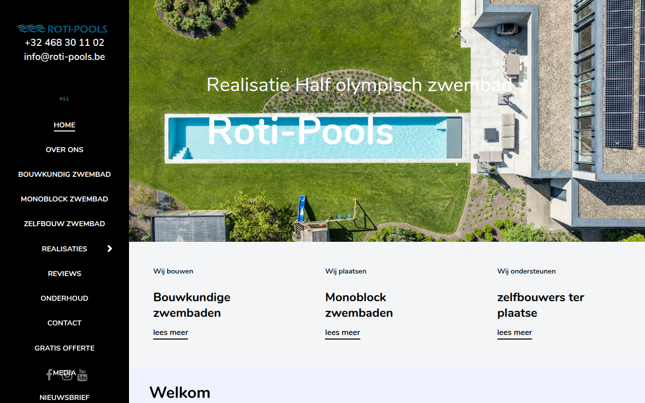 Screenshot van roti-pools.be
