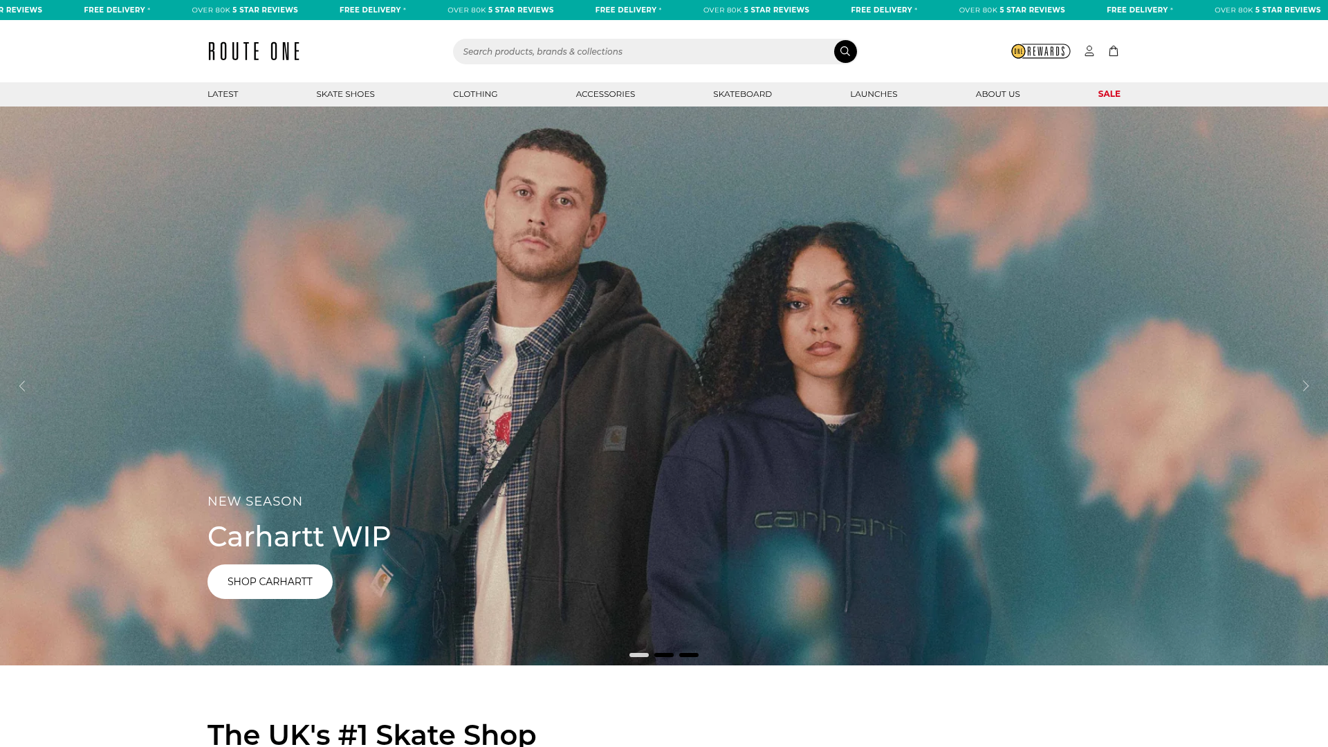 Screenshot van routeone.co.uk