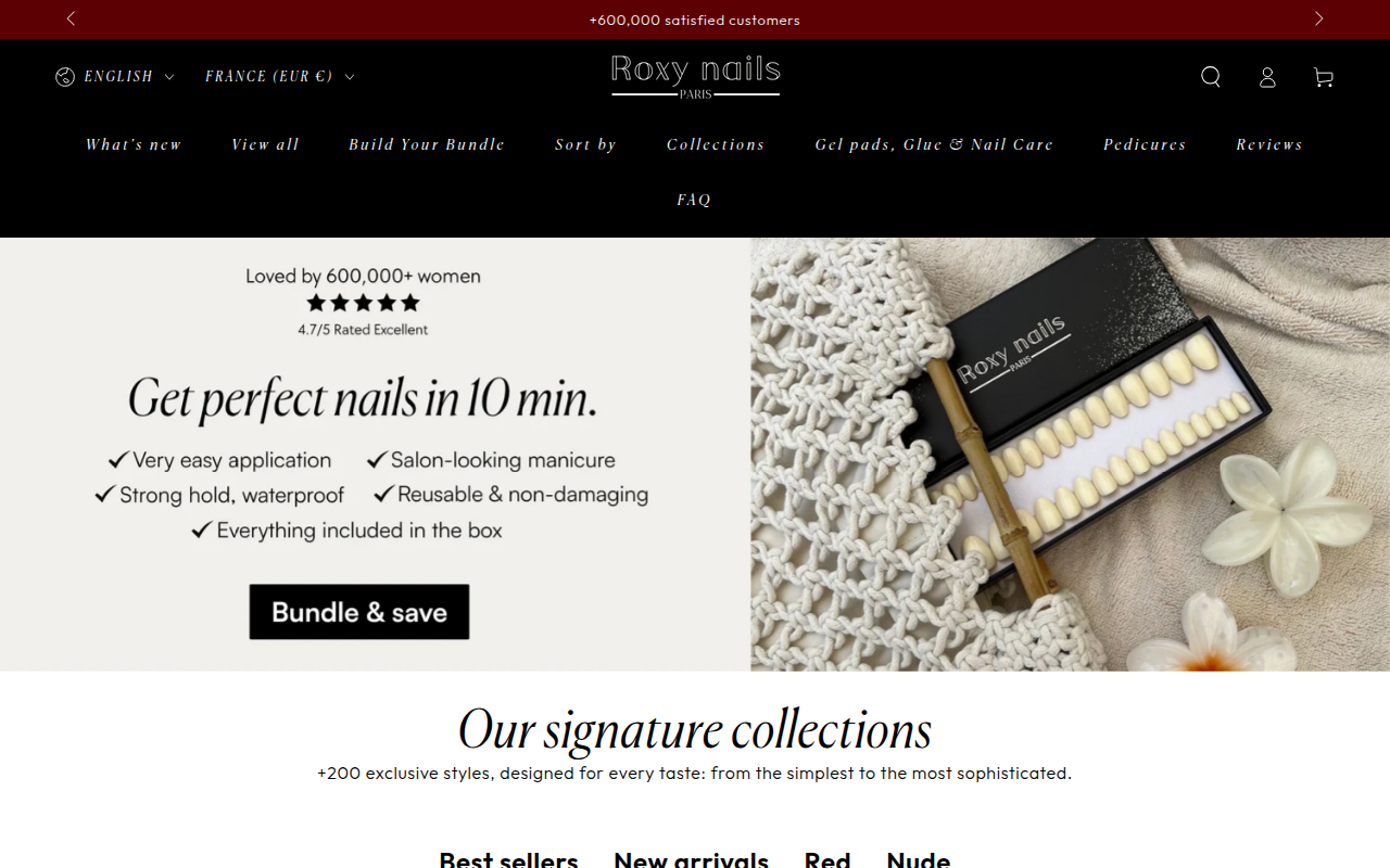 Screenshot van roxynailsparis.com