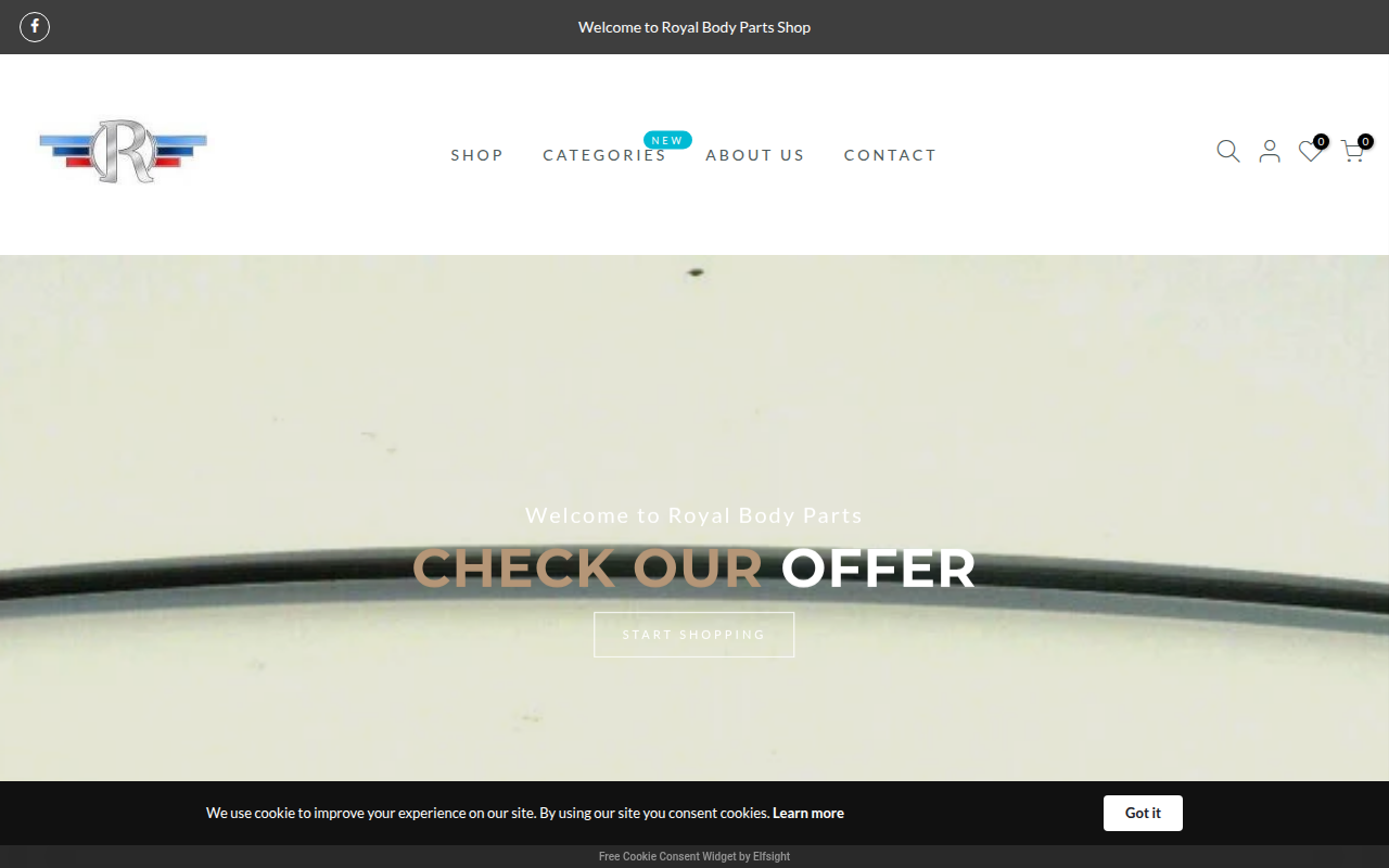 Screenshot van royalbodyparts.com