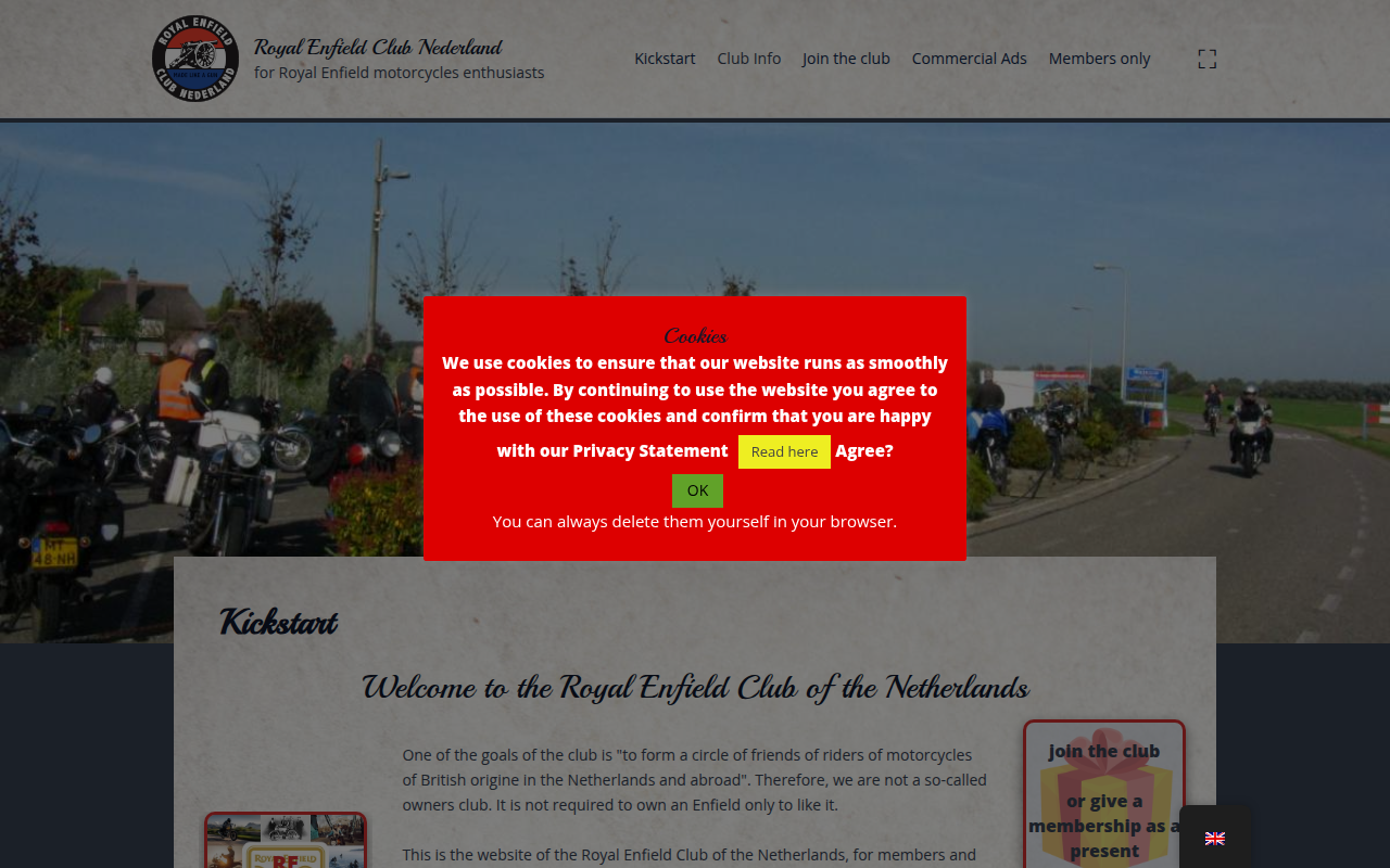 Screenshot van royalenfieldclub.nl