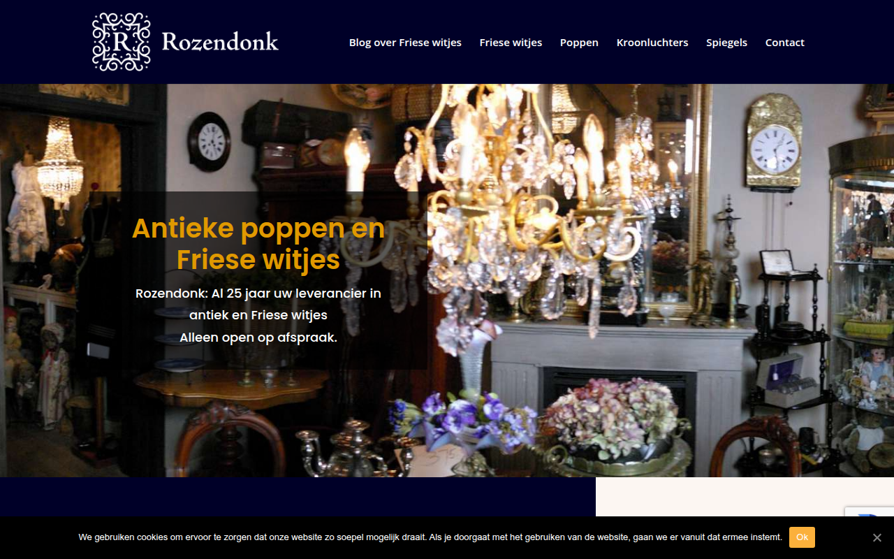 Screenshot van rozendonk.nl