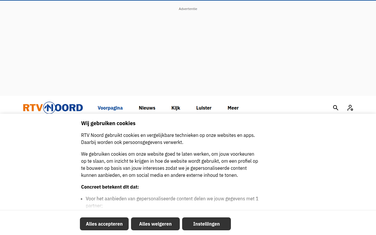 Screenshot van rtvnoord.nl