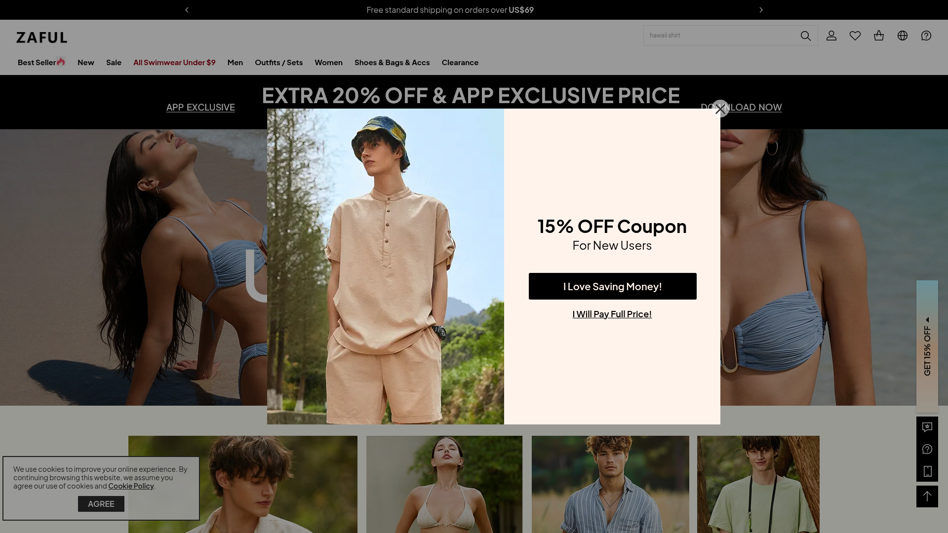 Screenshot van ru.zaful.com