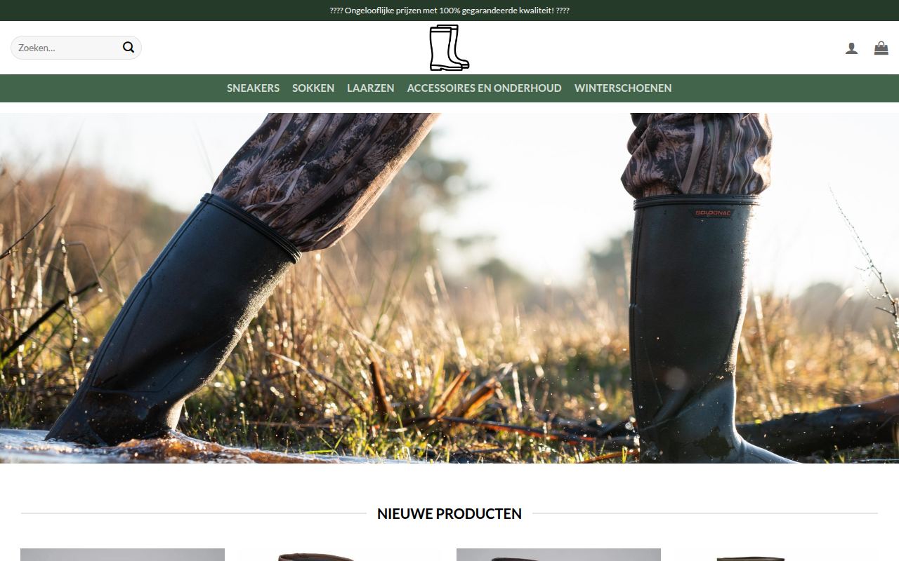 Screenshot van rubberbootsstore.com