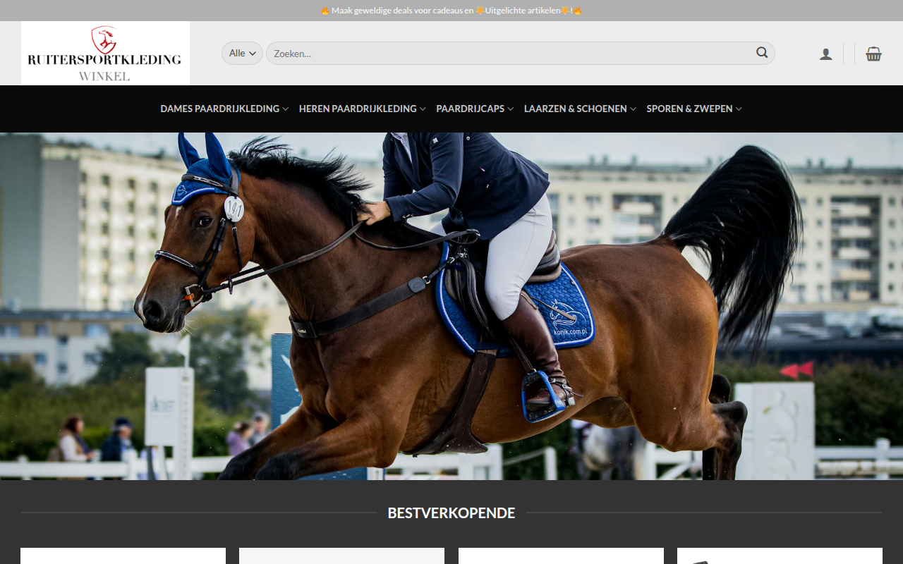 Screenshot van ruiterkledingshop.com