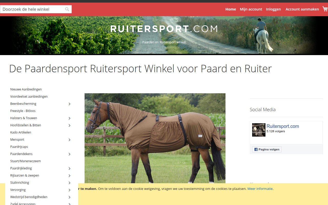 Screenshot van ruitersport.com