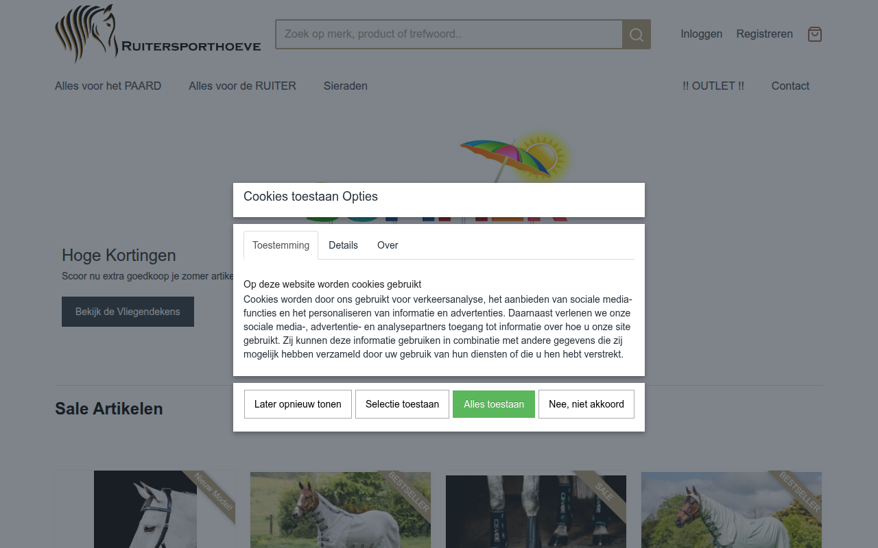 Screenshot van ruitersporthoeve.nl