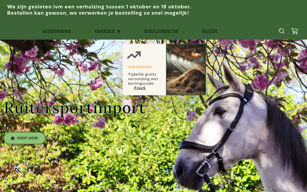 Screenshot van ruitersportimport.nl
