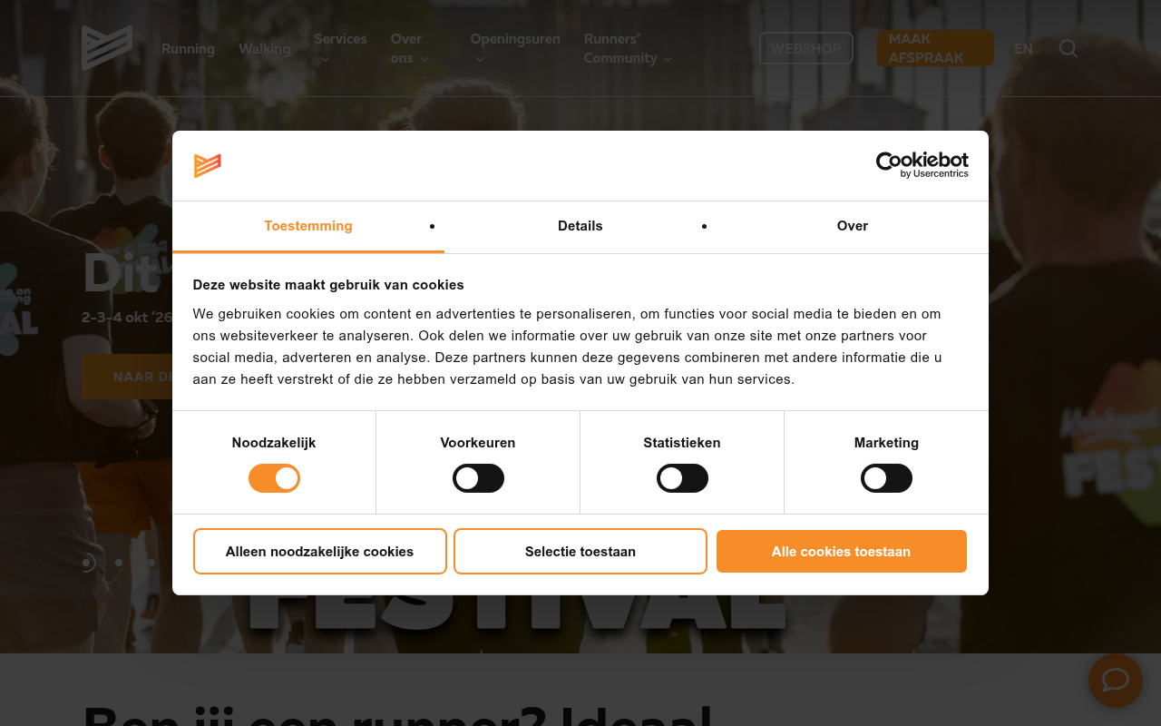 Screenshot van runnerslab.be