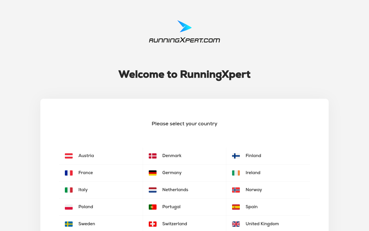 Screenshot van runningxpert.com