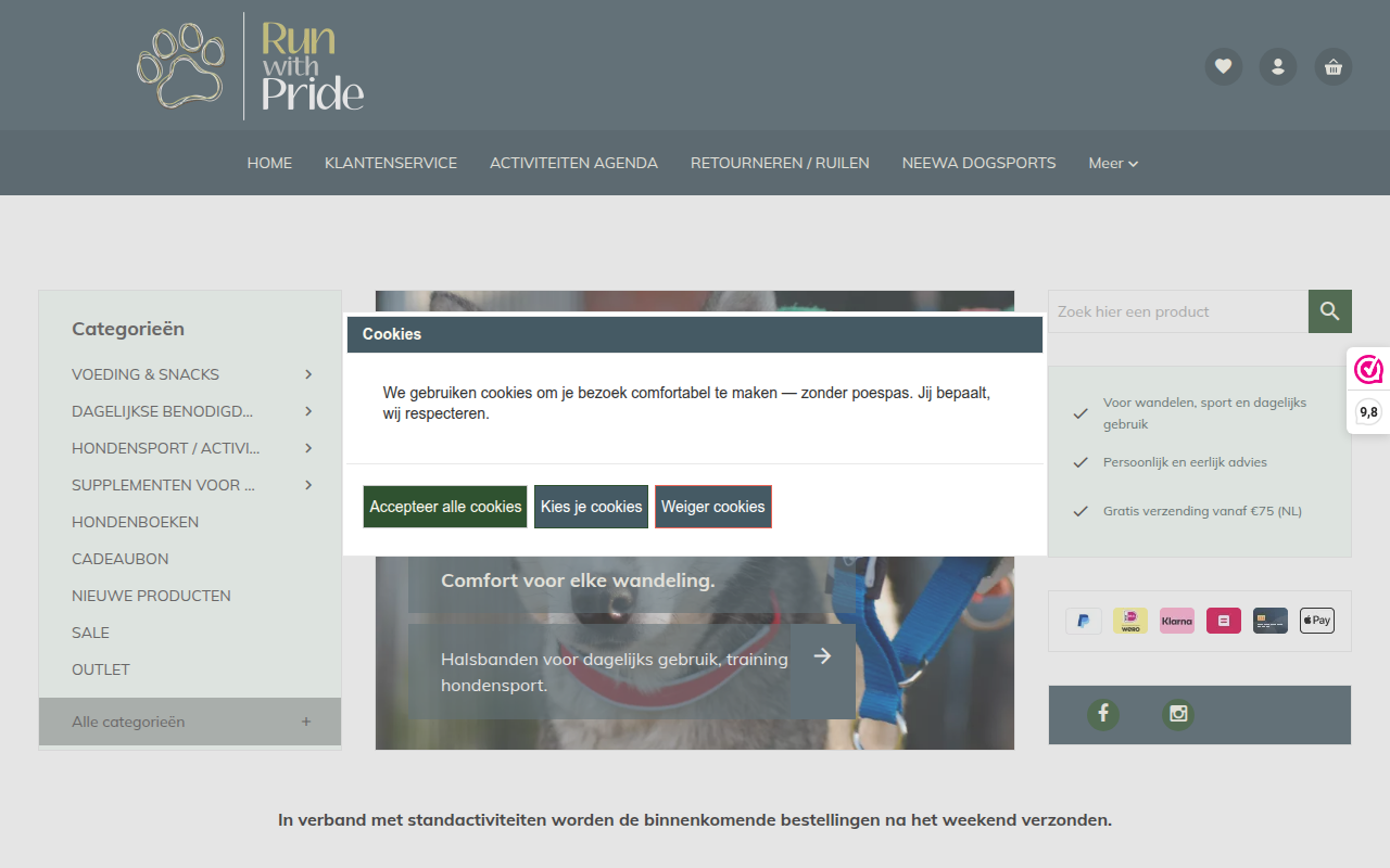 Screenshot van runwithpride.nl