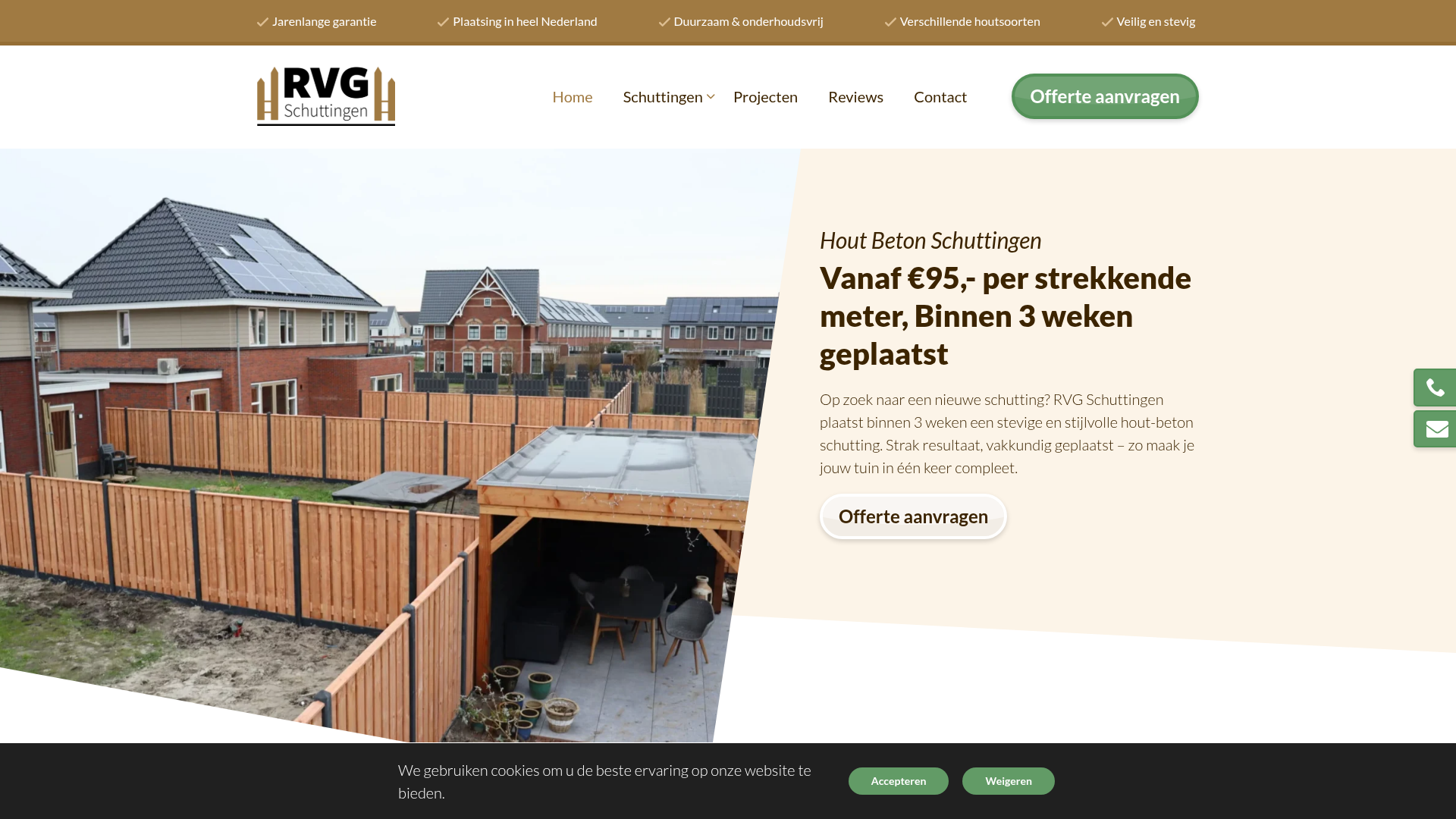 Screenshot van rvg-schuttingen.nl