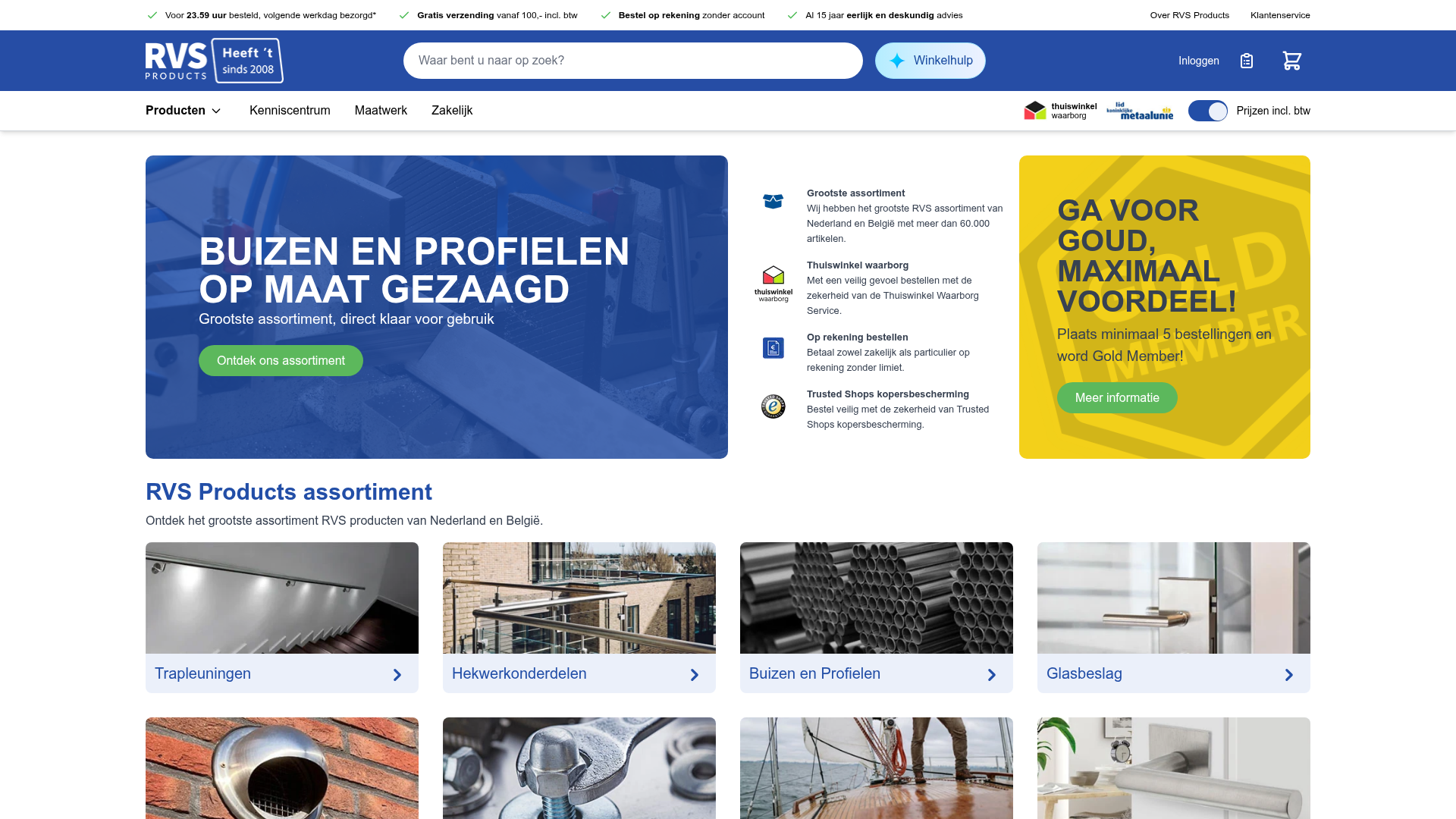 Screenshot van rvs-products.nl