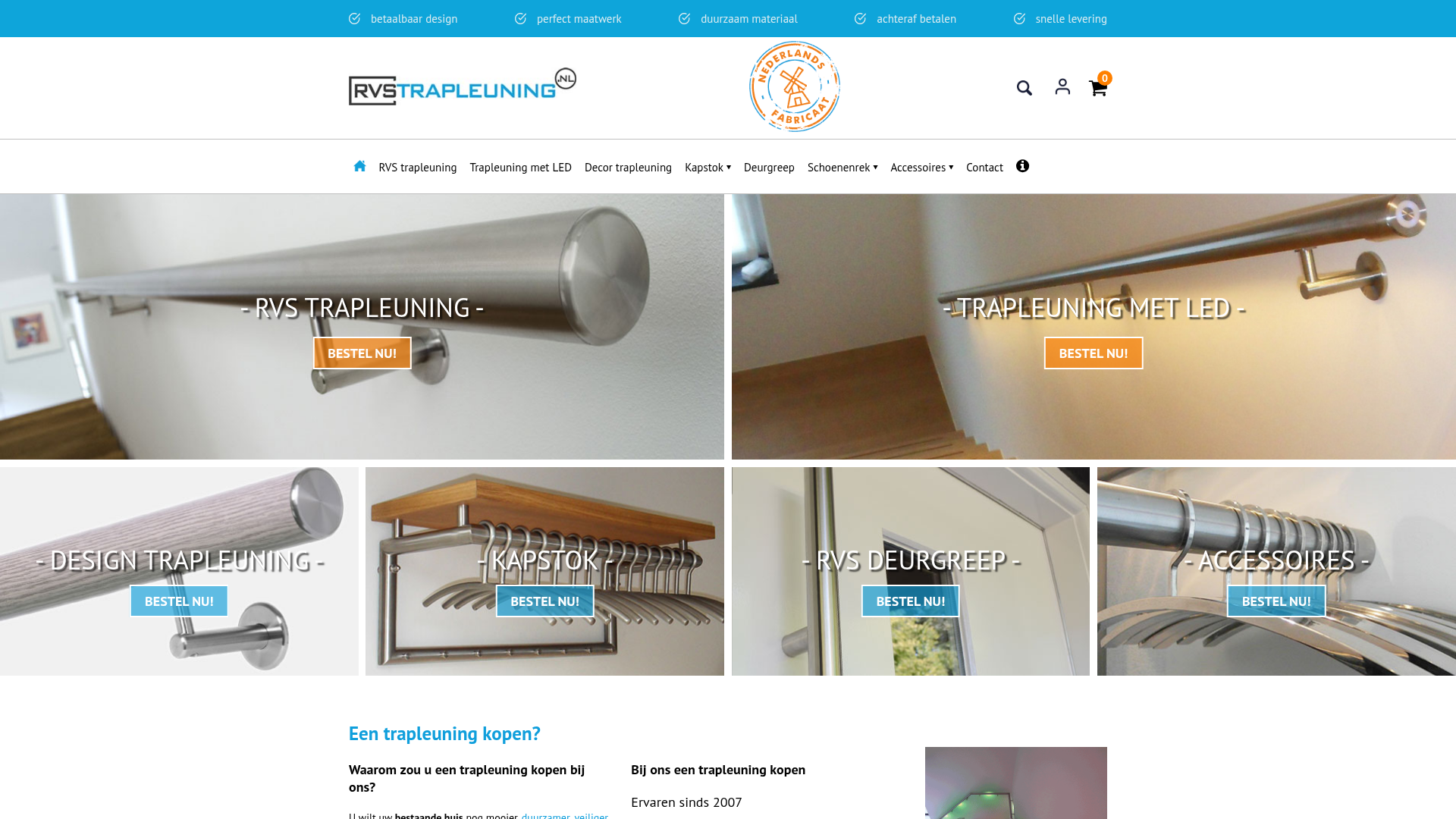 Screenshot van rvstrapleuning.nl