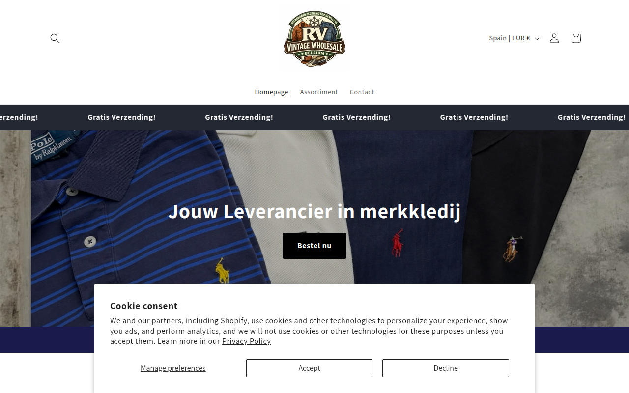 Screenshot van rvvintagewholesalebelgium.com