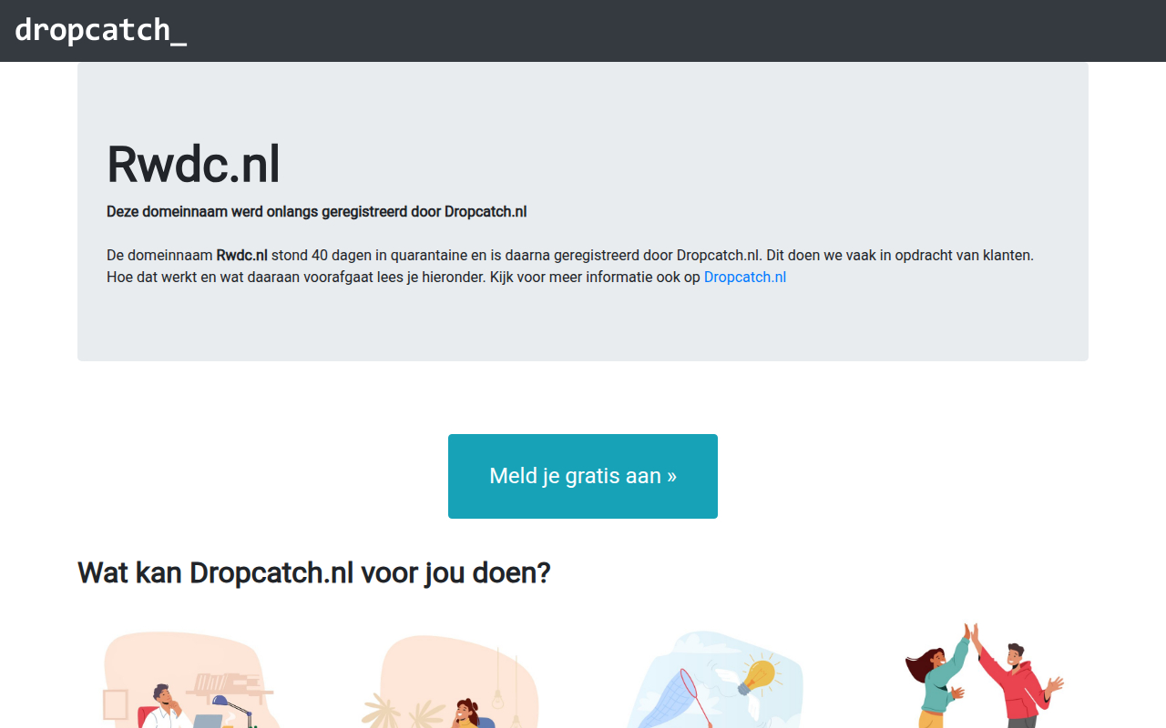 Screenshot van rwdc.nl