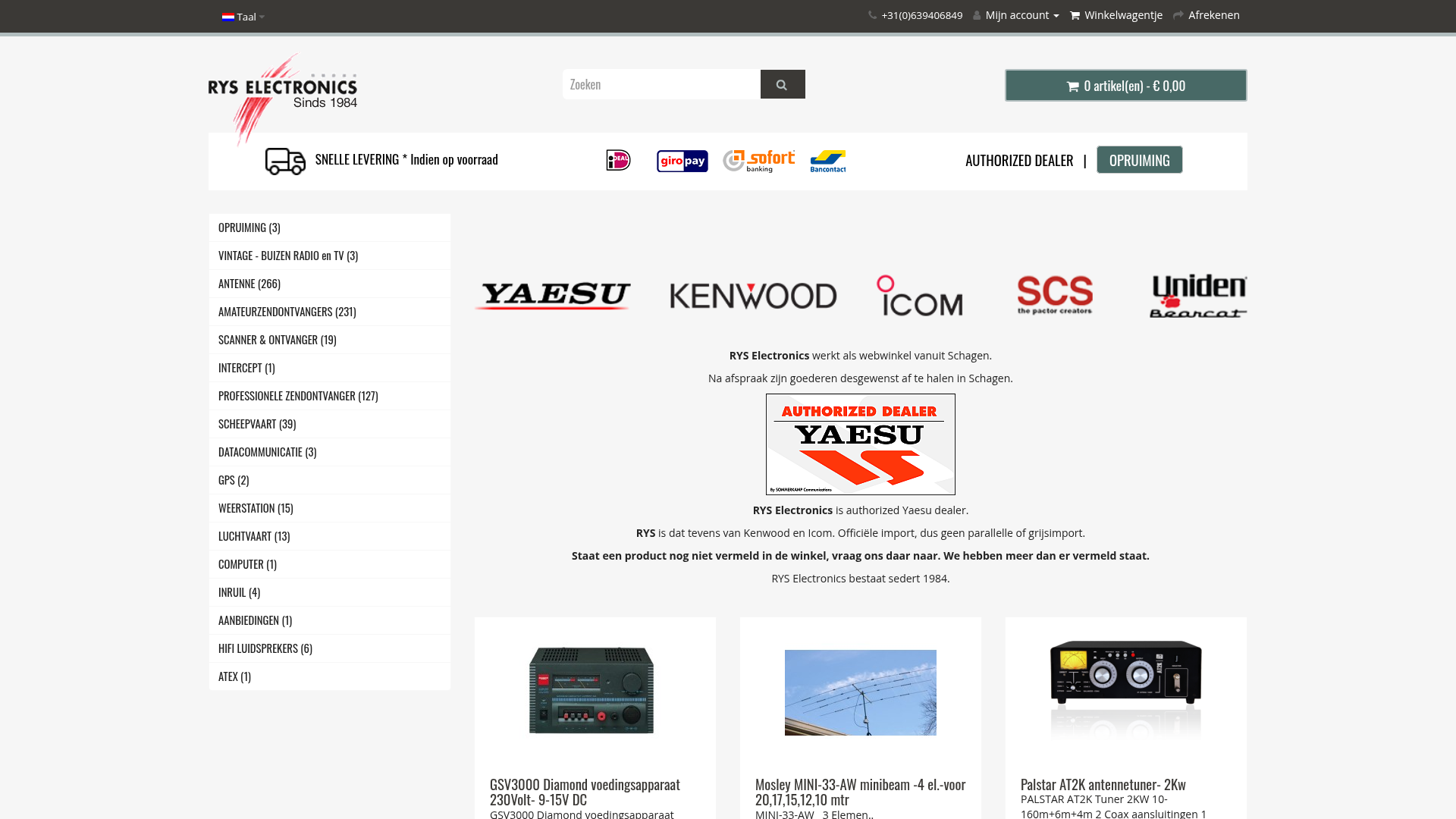Screenshot van rys.nl