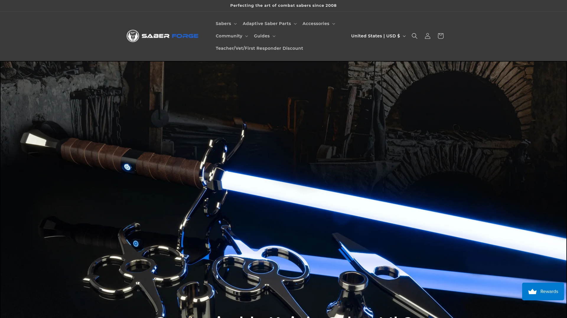 Screenshot van saberforge.com