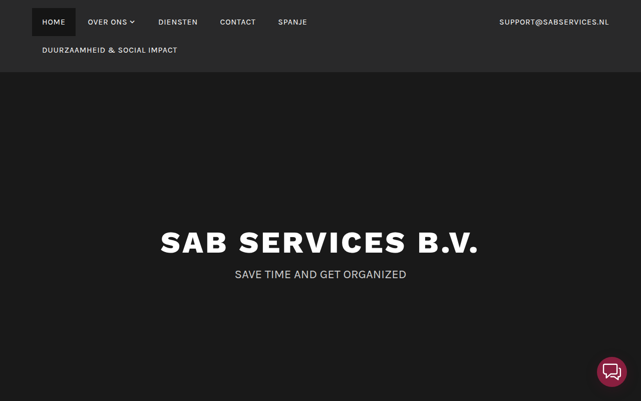 Screenshot van sabservices.nl