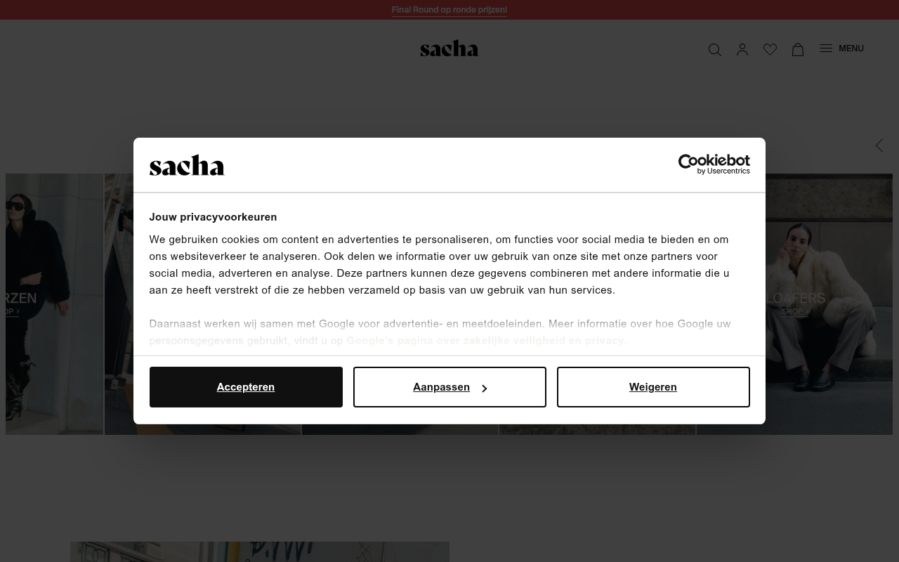 Screenshot van sacha.be