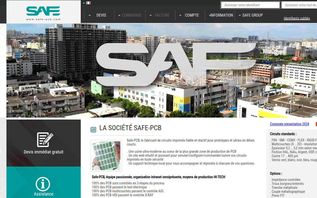 Screenshot van safe-pcb.com