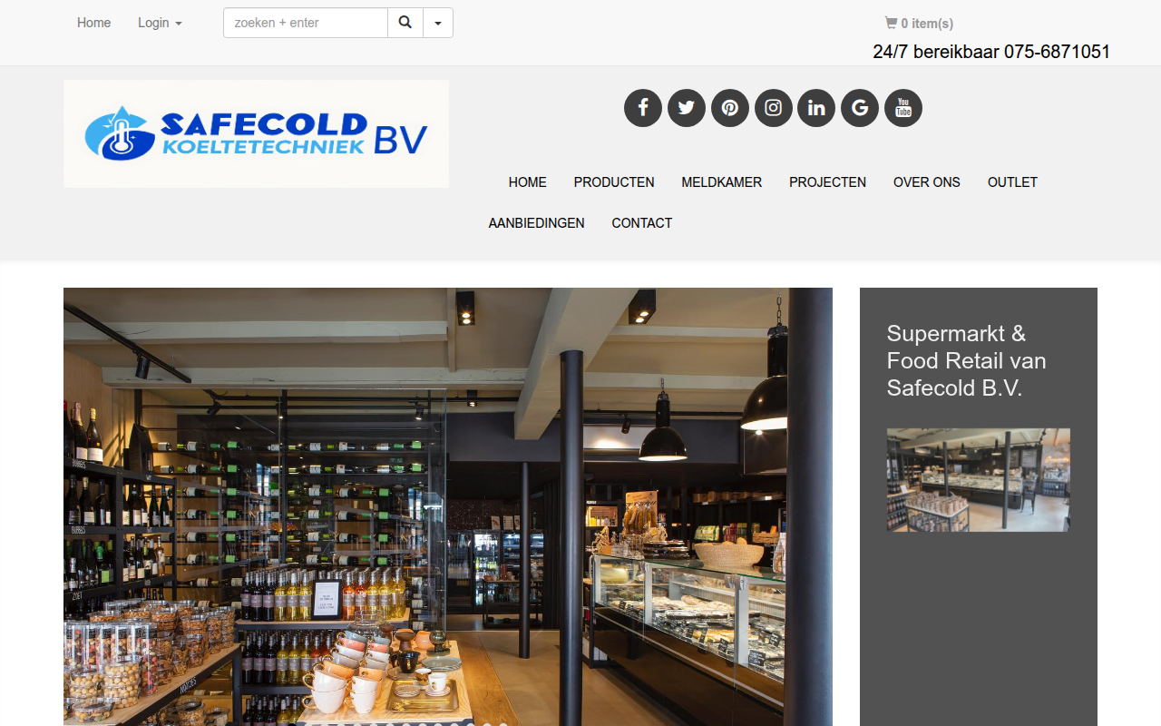 Screenshot van safecold.nl