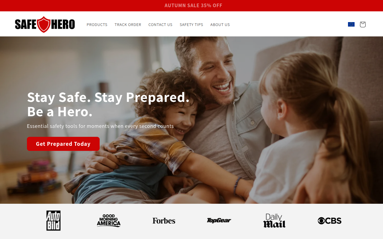 Screenshot van safehero.us