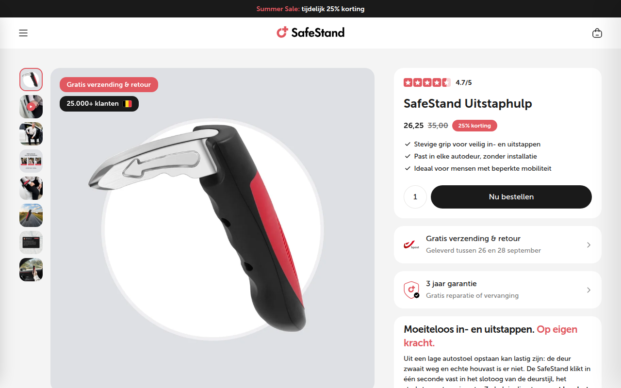 Screenshot van safestand.be