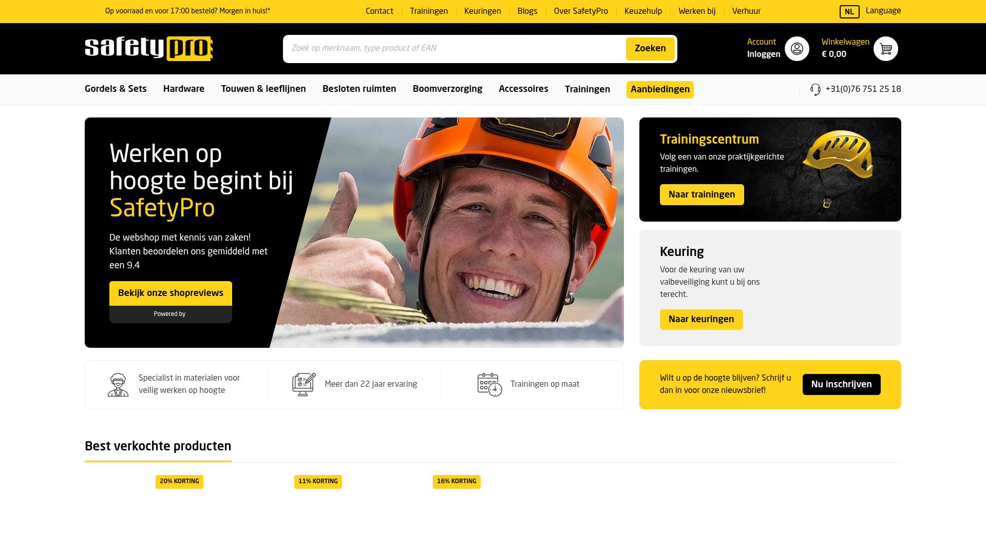 Screenshot van safetypro.nl