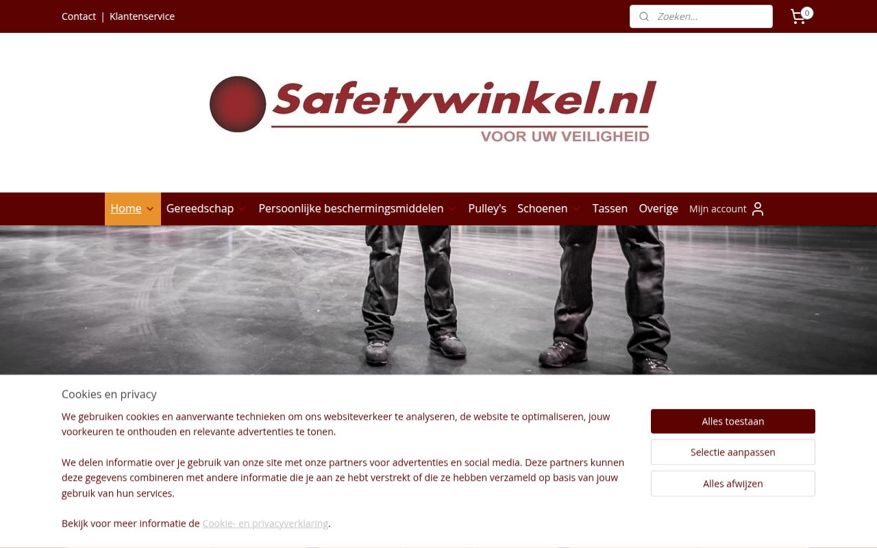 Screenshot van safetywinkel.nl