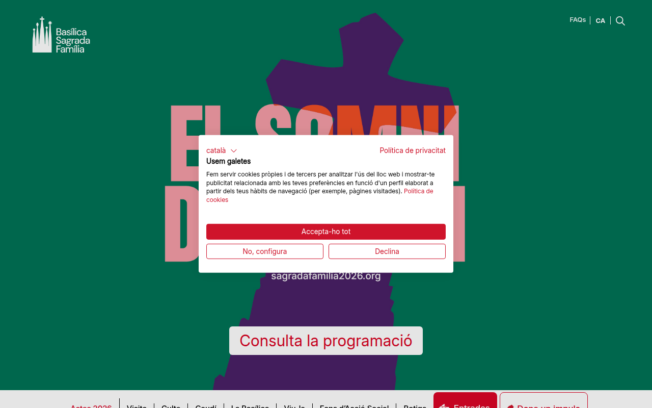 Screenshot van sagradafamilia.org