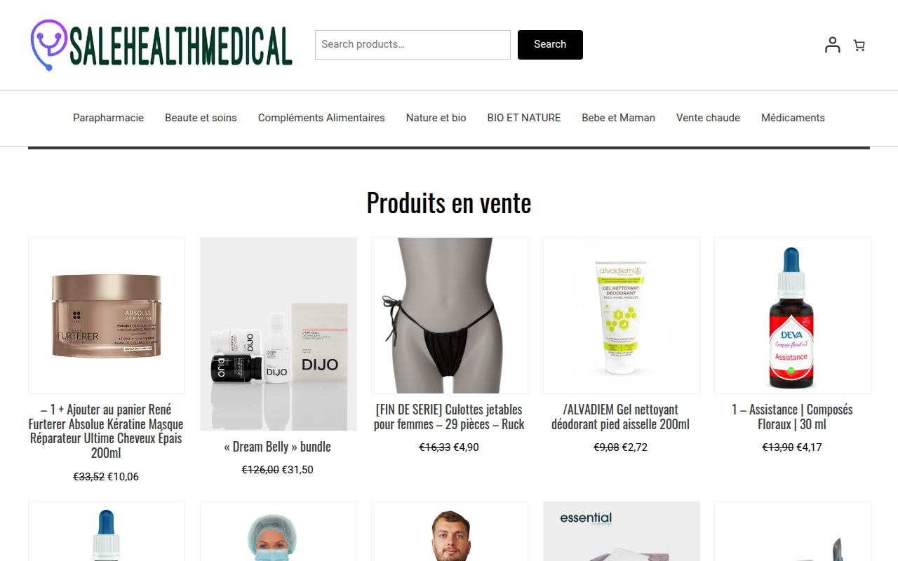 Screenshot van salehealthmedical.com