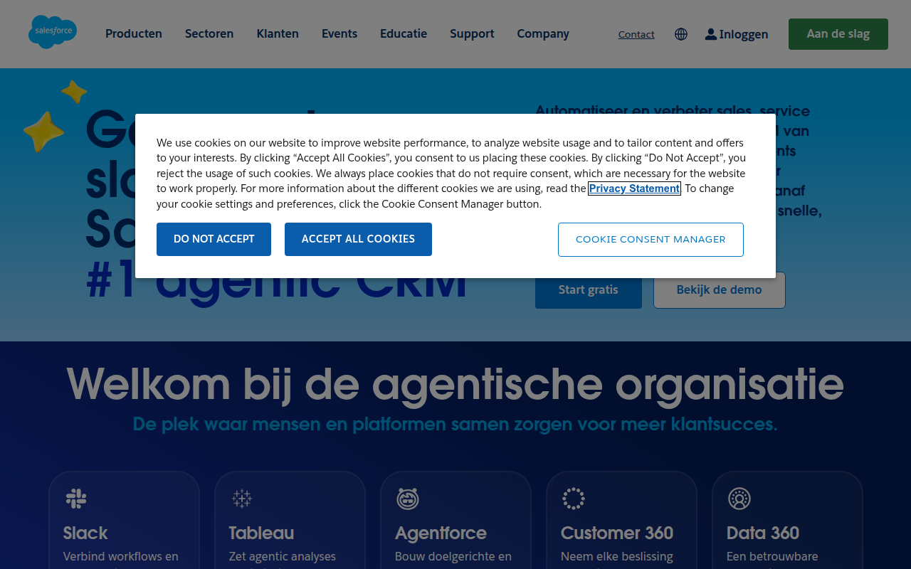Screenshot van salesforce.com