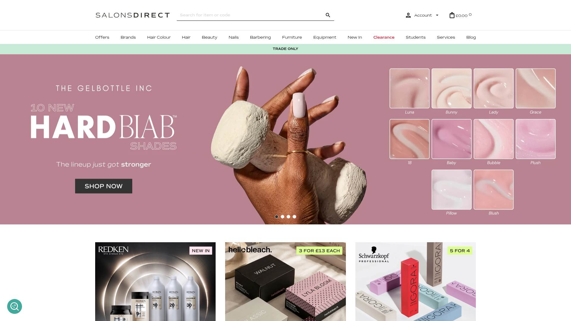 Screenshot van salonsdirect.com