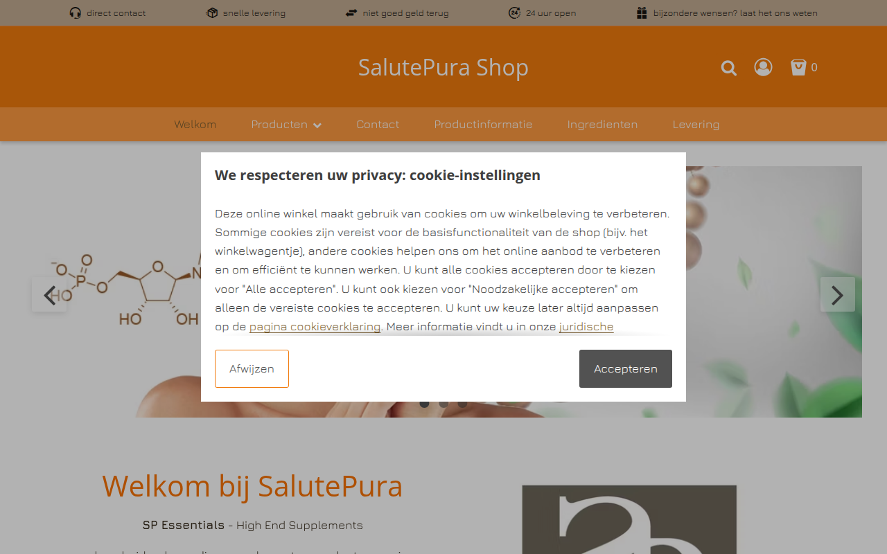 Screenshot van salutepura-shop.com