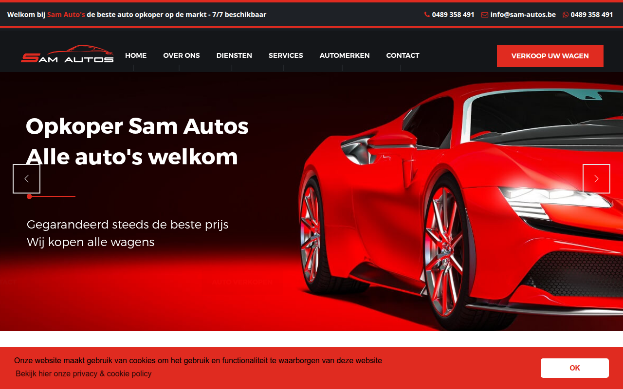 Screenshot van sam-autos.be