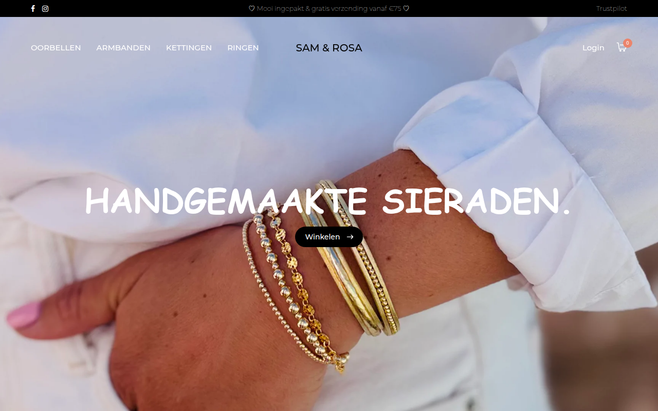 Screenshot van sam-rosa.nl