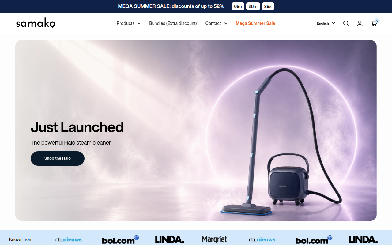 Screenshot van samakocleaning.com