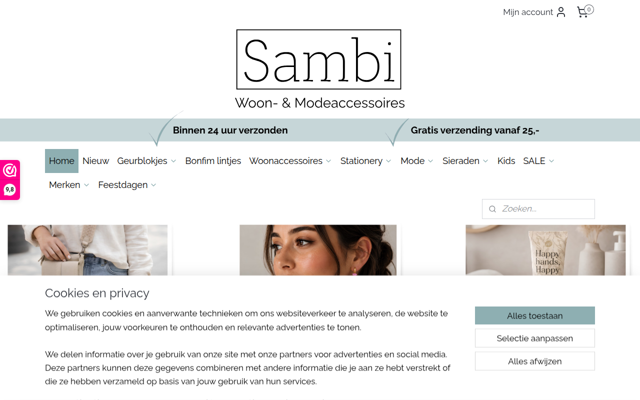 Screenshot van sambi.nl