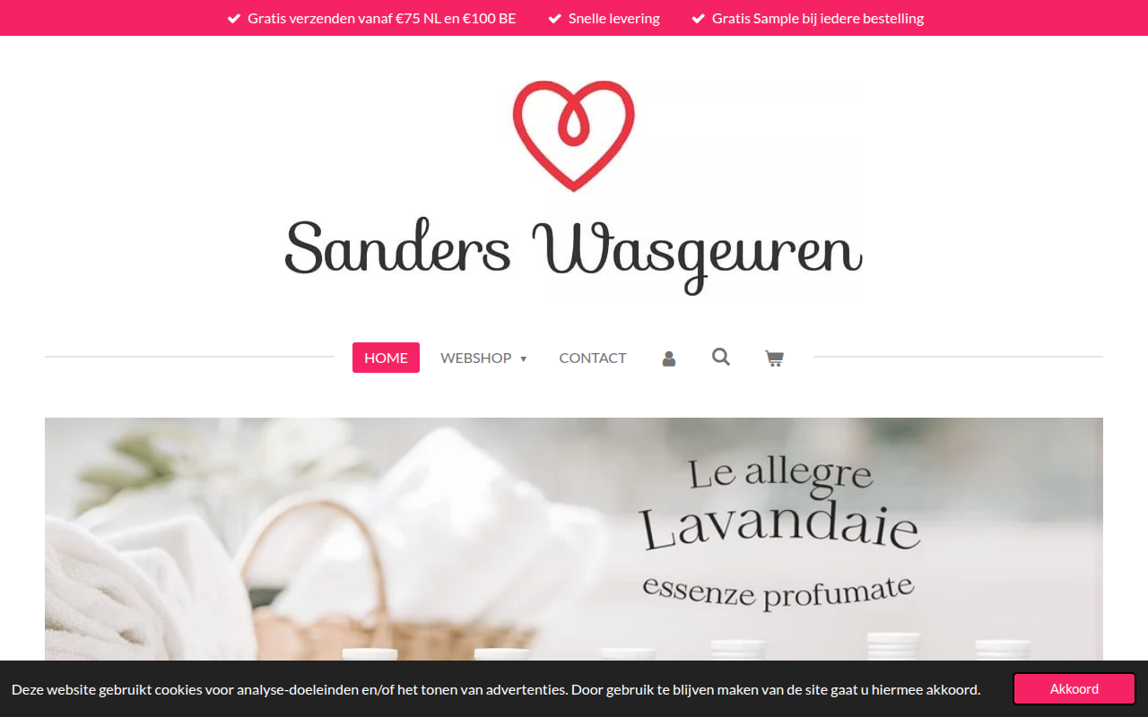 Screenshot van sanderswasgeuren.nl