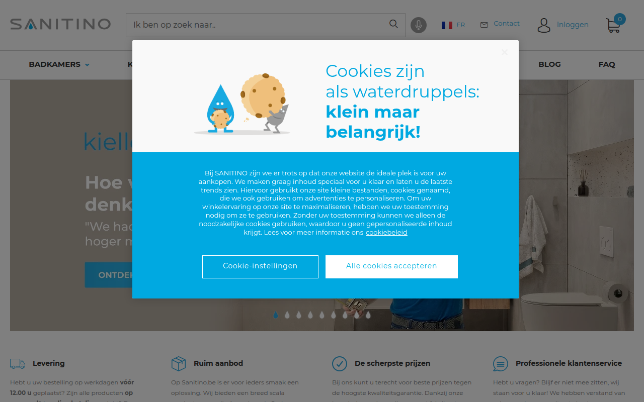 Screenshot van sanitino.be
