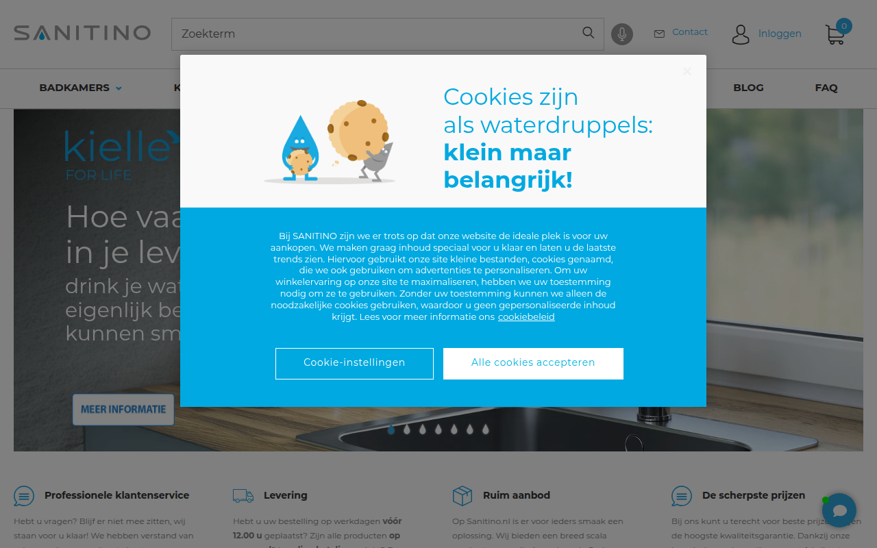Screenshot van Sanitino.nl