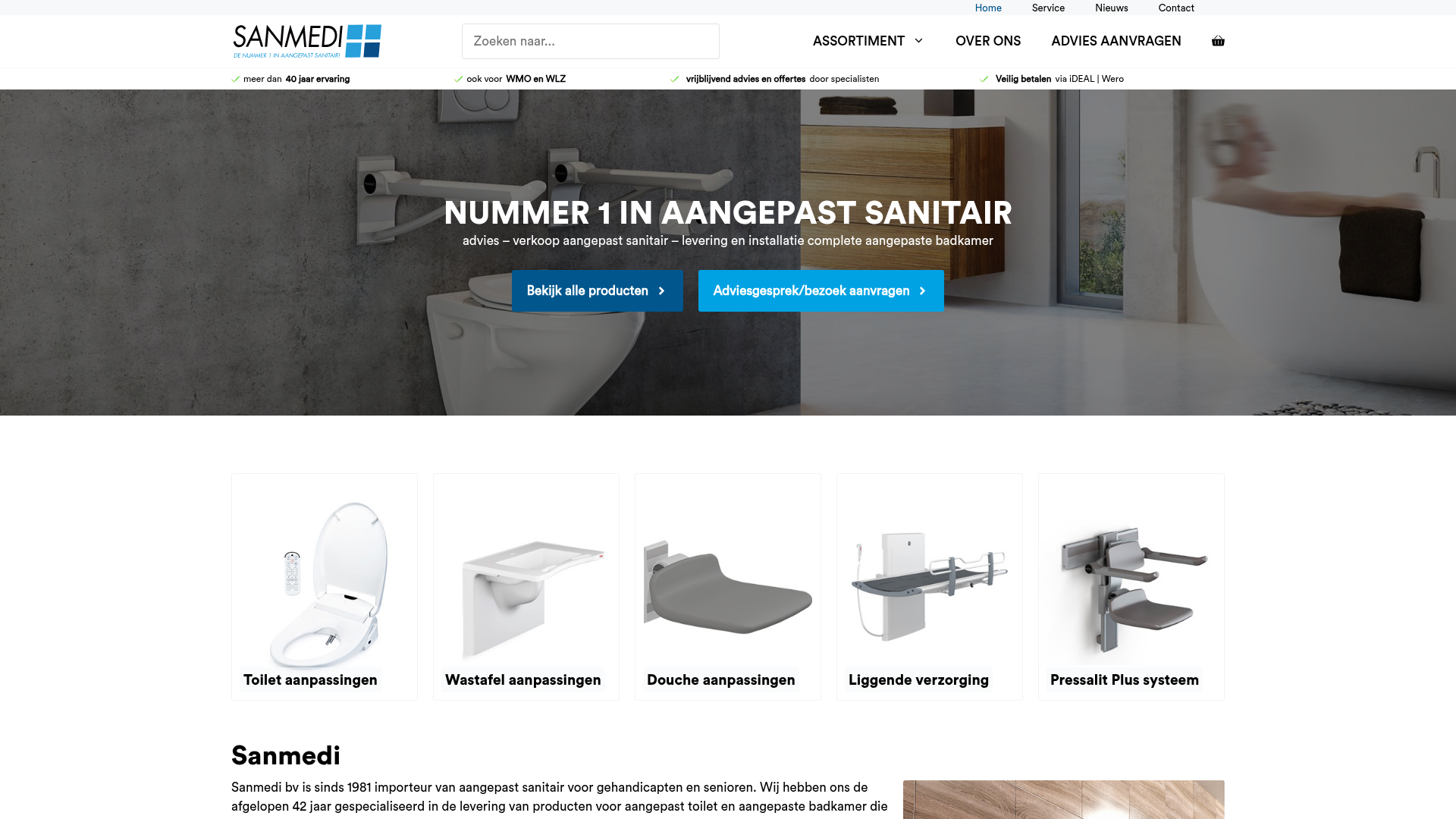 Screenshot van sanmedi.nl