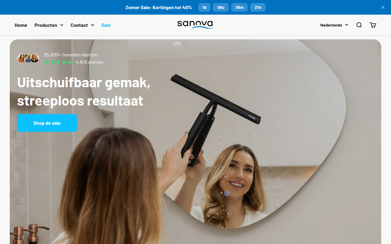 Screenshot van sanova-sanitair.nl
