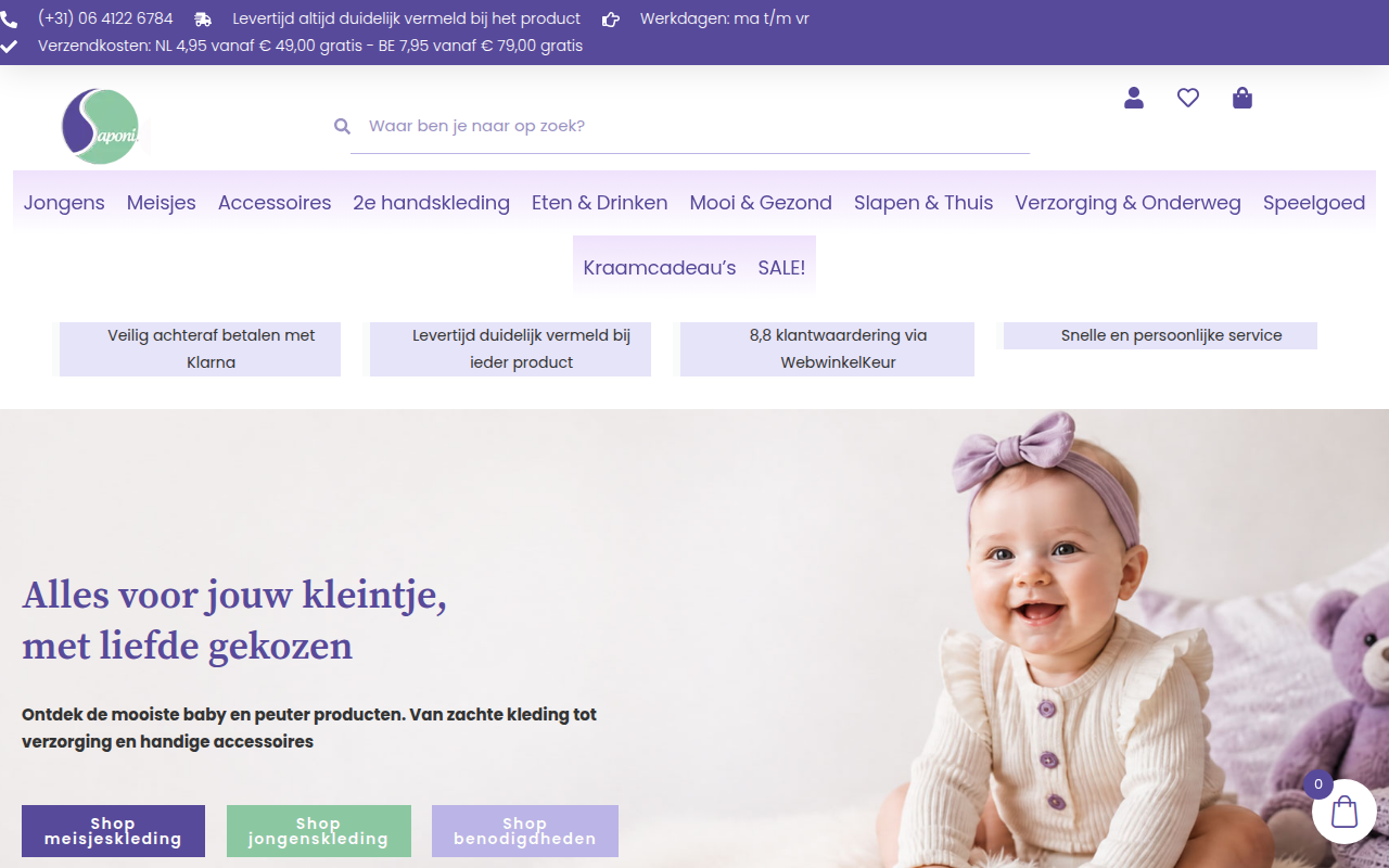 Screenshot van saponi.nl