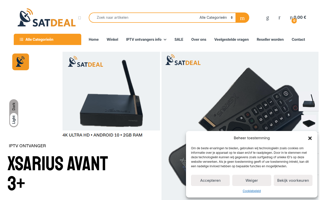 Screenshot van satdeal.nl