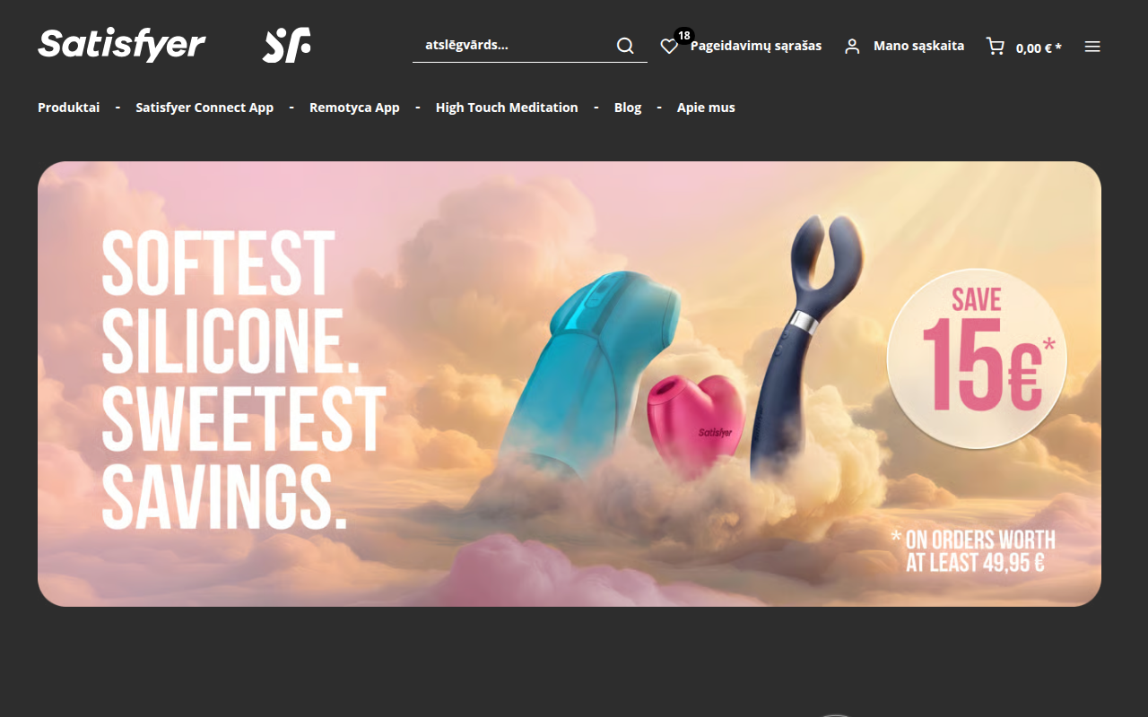 Screenshot van satisfyer.com