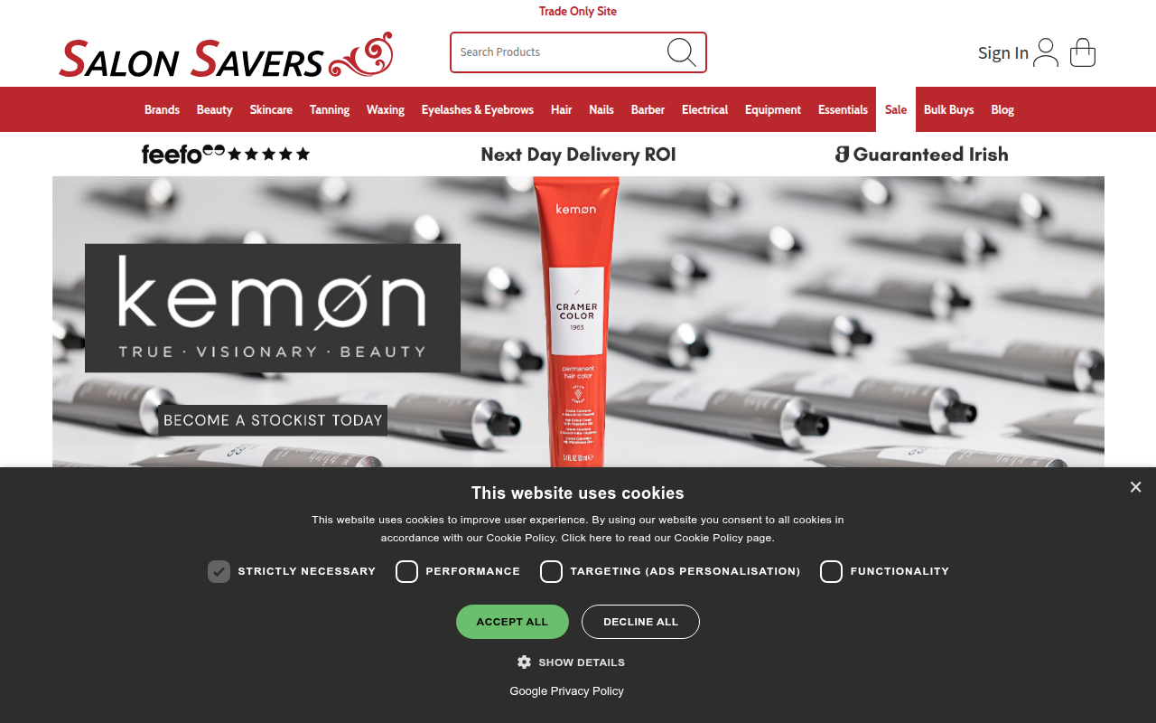 Screenshot van savers.ie