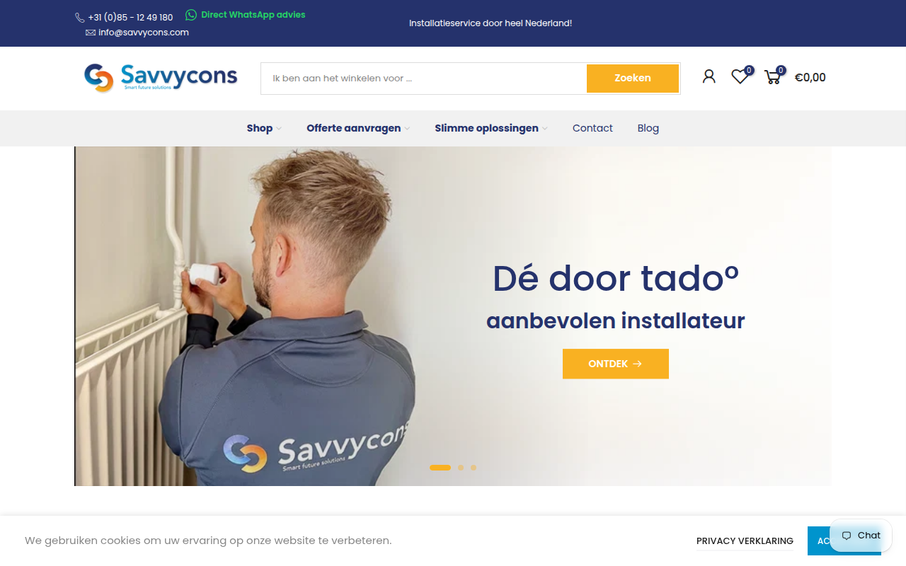 Screenshot van savvycons.nl